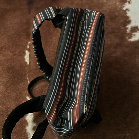 Volcom Moonstone Mini Backpack / Rucksack Red and Blue Striped - Picture 5 of 7